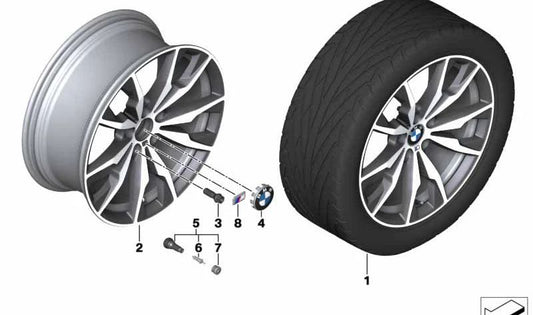 Ferricgrey Alloy Wheel for BMW X3 F25, X4 F26 (OEM 36117854208). Original BMW