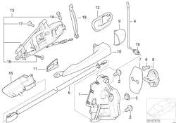 Maniglia porta anteriore destra OEM 51227033779 per BMW Serie 3 E46. BMW originale.