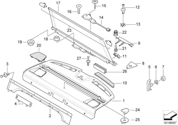Filete inserto OEM 51468215809 para BMW Serie 5 E39 (1995-2003). Original BMW.