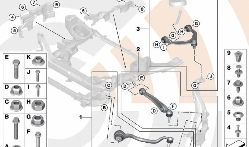 Repair Kit Right Lower Suspension Arba 31122413486 for BMW X5 E70 (all compatible models: 3.0d, 3.0sd, 3.0si, 3.5d, 4.8i). Original BMW.