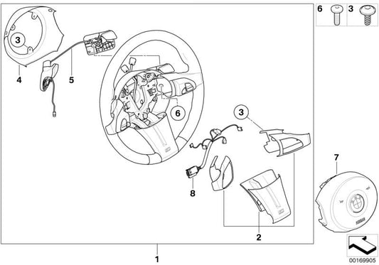 Juego de cubiertas de radios OEM 32348037158 para BMW Z4 E85 y E86 (2.5si y 3.0si, manual y automático, 2006–2008). Original BMW.