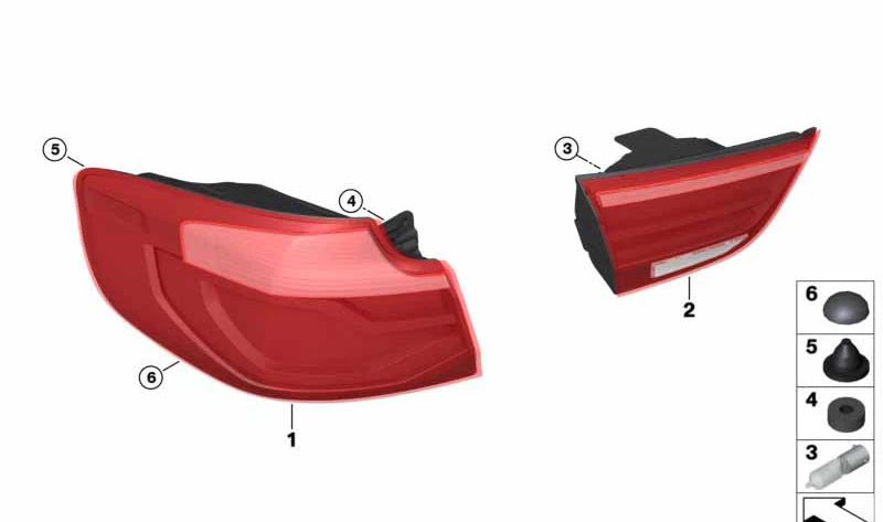 Piloto trasero izquierdo portón OEM 63217417473 para BMW F34 (Serie 3 GT). Original BMW.