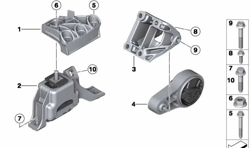 Tornillo hexagonal M12X1,5X50 OEM 07119906187 para MINI R50, R53, R56, Clubman R55, Cabrio R52, Coupé R58, Roadster R59, Countryman R60, Paceman R61... y más. Original MINI.