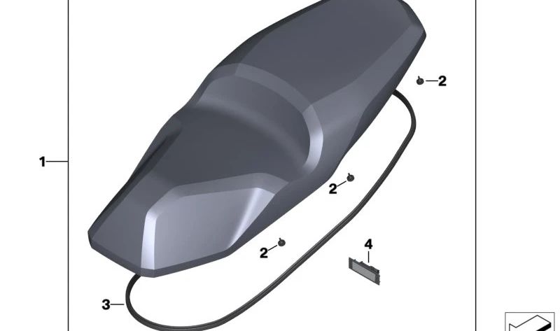 Seat OEM original 52535A0C7E1 para BMW Motorrad C 400 X (CK09, Modelo 0C31) Produção 2021-2024. Cor preta/cinza. Compatível com versões com mudança automática. BMW Motorrad original.