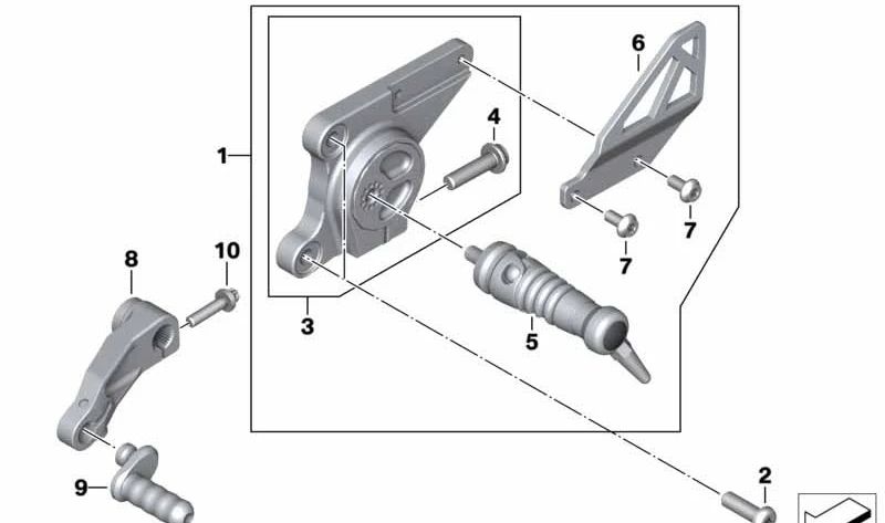 Reposapiés izquierdo OEM 46718396531 para motos BMW R nineT, R nineT Pure, R nineT Scrambler, R nineT Urban G/S. Original BMW Motorrad.