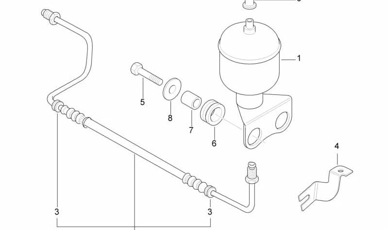 Manguera de presión izquierda OEM 37131091319 para BMW E38. Original BMW