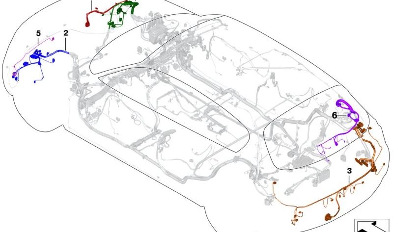 Fiação do reparo traseiro do OEM 61129386929 para BMW F22, F23, F87, F82. BMW original.