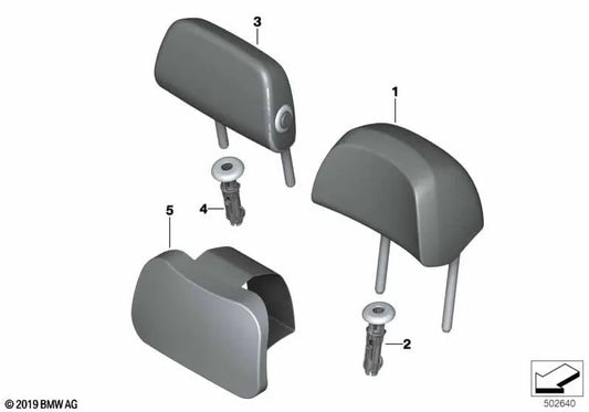 Reposacabezas abatible de cuero central trasero OYSTER OEM 52205A05885 para BMW G20, G28, G21. Original BMW.