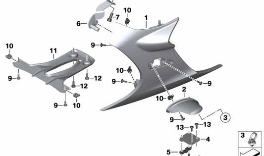 RIGHT BLACKSTORM OEM 46637708648 FOR BMW K1600 GT, K1600 GTL (K48) motorcycles. Original BMW Motorrad.