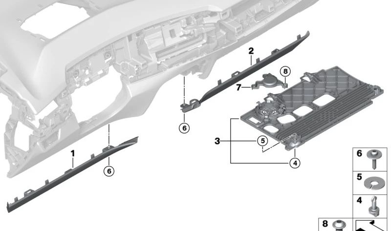 Cubierta inferior salpicadero lado conductor OEM 51459891095 para BMW Serie 2 Active Tourer U06 y Serie 2 Gran Tourer U11. Original BMW.