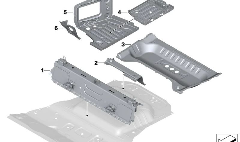Parte inferiore sinistra del bagagliaio OEM 41007493913 per BMW X3 G01, X3 G01 LCI, X3 M F97, X4 G02, iX3 G08... e altro ancora. BMW originale.