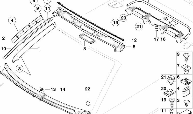 Door edge protection OEM 51728251270 for BMW E46. Original BMW.