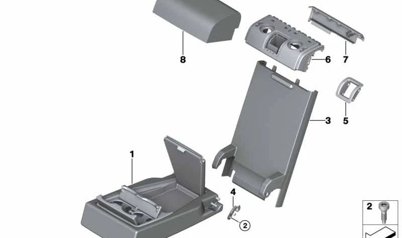 Mando de ajuste respaldo central OEM 52207353146 para BMW F15, F85, F16, F86. Original BMW.