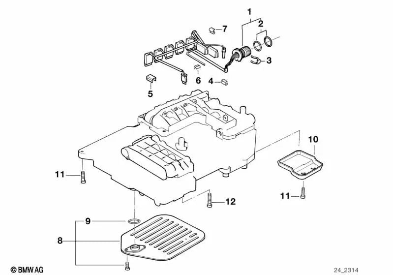 Cablaggio sensore di temperatura OEM 24341421745 per BMW E36, E34, E39, E32, E38. BMW originale.