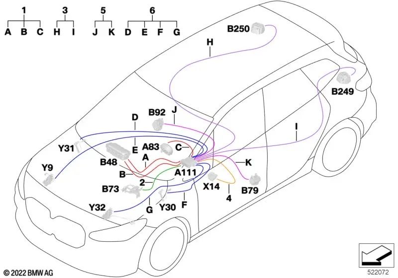 Cabo de reparo do sistema de airbag para BMW U06 Series 2 (OEM 61115A40A92). BMW original