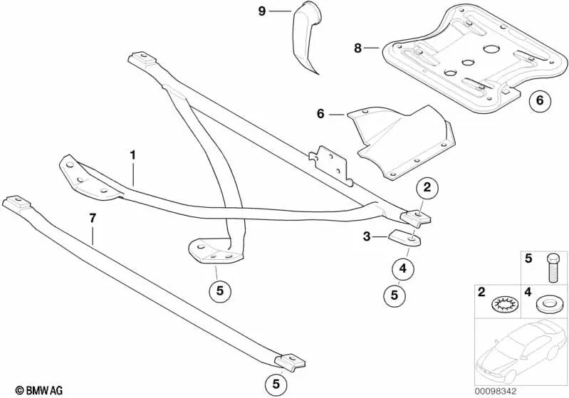 Cross pipe for BMW 3 Series E36 (OEM 51718206537). Genuine BMW