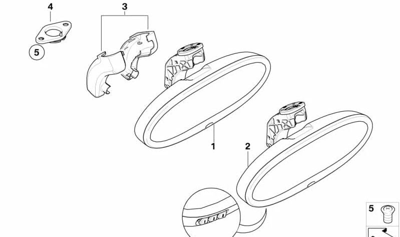 Espelho interior EC/Rádio OEM 51169302877 para MINI Cabrio R57, R57 LCI. MINI originais.
