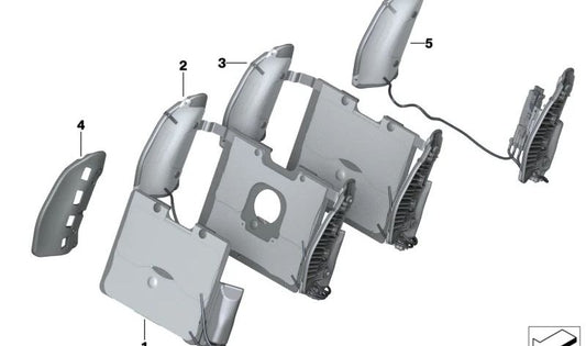Supporto lombare con OEM 521074671 Regolazione della larghezza del supporto per la serie BMW 2 G42 (218i, 220d, 220i, 230i, 230i xDrive). BMW originale.