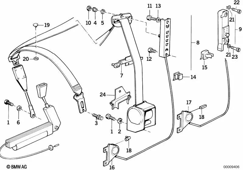 Boulon hexagonal M8X30 OEM 07119913664 pour BMW E21, E30, E36, E34, E39... et plus. Véritable BMW.