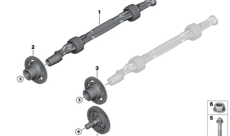 Eje de equilibrado OEM 11275A476C3 para BMW G20 320i, G22/G22N/G26/G26N 420i, G30 520i, G60 520i. Original BMW.