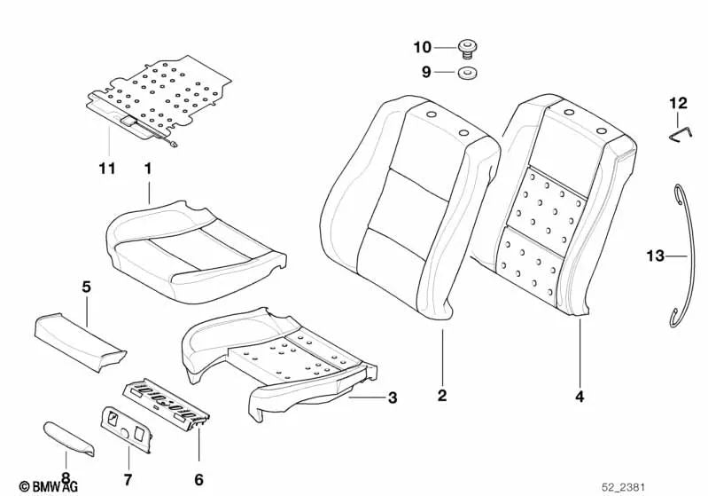 Alfombrilla Sensora para el Reconocimiento del Asiento del Pasajero para BMW E39, E38 (OEM 65776949787). Original BMW.