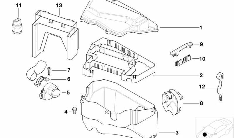 Caja inferior sin ventilador OEM 12901706412 para BMW Serie 5 E39. Original BMW.