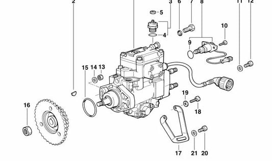 Válvula regulatória de injeção magnética OEM 13512246080 para BMW E36. BMW original.