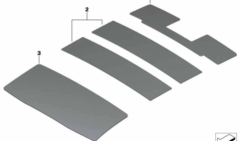 Isolateur acoustique OEM Front 51487396408 pour BMW x3 F97 (compétition x3 m) et BMW x3 G01 (M40D). BMW d'origine.