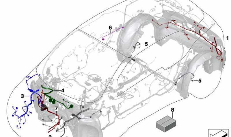 Cable de reparación trasero para BMW I01 (OEM 61129393138). Original BMW