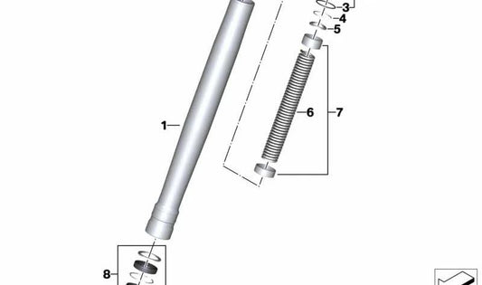 Tubo vertical negro OEM 31428358203 para BMW F900R, F900R A2. Original BMW Motorrad.
