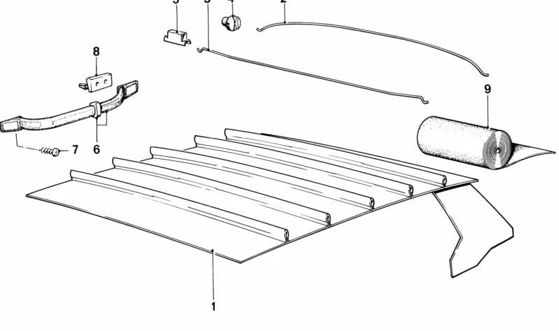 Le revêtement de toit beige 51441915949 pour BMW E28 524 TD (1982–1987) et 524d (1986–1987). Revêtement de toit intérieur BMW d'origine.