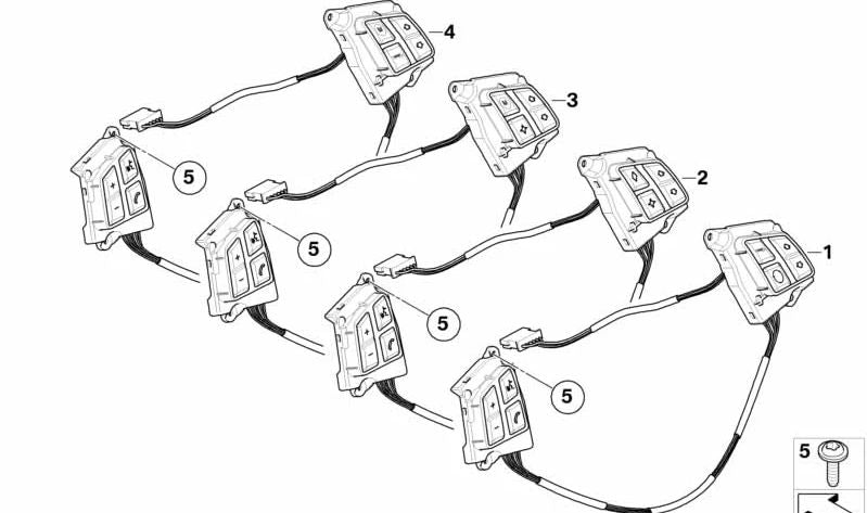 Pulsante di controllo multifunzione OEM 61319123286 per BMW E81, E82, E87, E88, E90, E91, E92, E93. BMW originale.