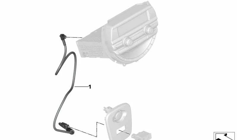 Cable de reequipamiento de navegación OEM 61119389152 para MINI F56, F55, Clubman F54, Cabrio F57... y más. Original MINI.