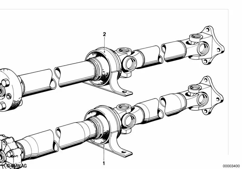 Árbol de transmisión OEM 26111208613 para BMW Serie 3 E21 320, 323i (manual). Original BMW.