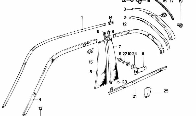 Right gasket for BMW 3 Series E30 (OEM 51721922472). Original BMW