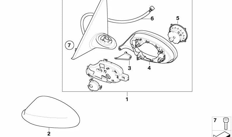 Heizung linker Außenbereich mit OEM -Speicher 51167282107 für BMW E87. Schattenlinie Finish. Original BMW.