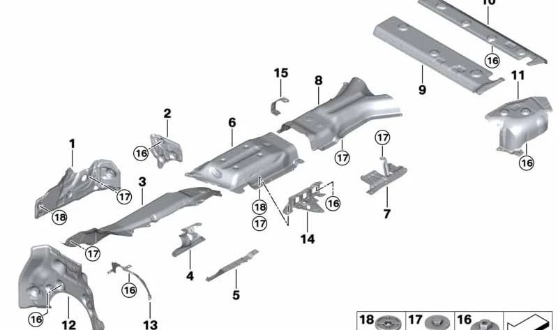 Aislamiento térmico cortafuegos OEM 51487424922 para BMW G05, F95, G06, F96, G07. Original BMW.