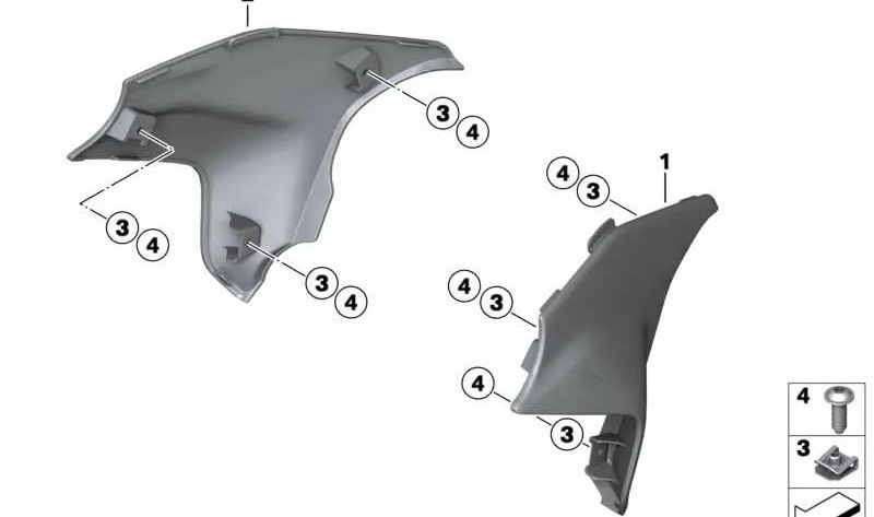 Almohadilla rodilla izquierda OEM 46638554369 para BMW Motorrad F700GS, F800GS, F800GS Adventure, F800R. Original BMW Motorrad.