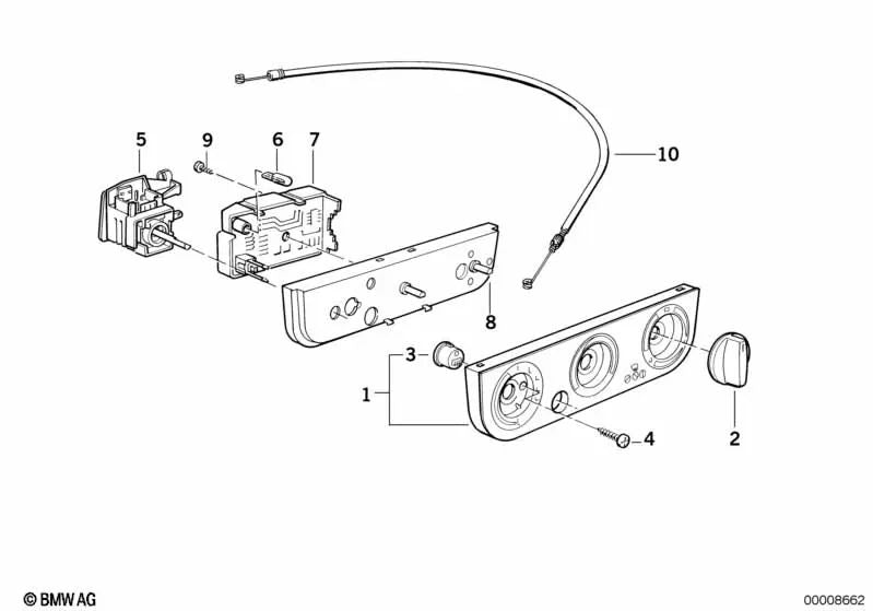 Manopola di temperatura per la serie BMW 3 E36 (OEM 64111387324). BMW originale
