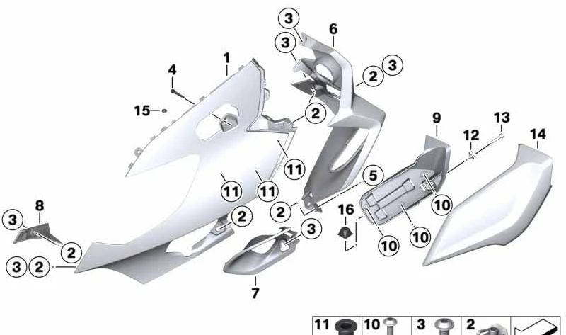 Protección de mano izquierda OEM 46638393127 para motos BMW K 1600 GT, K 1600 GTL. Original BMW Motorrad.