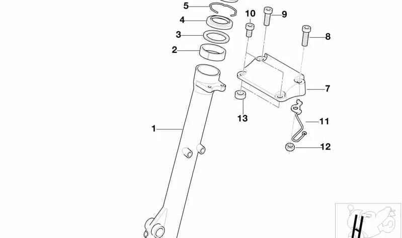 Tubo deslizante derecho OEM 31427708914 para motos BMW F 650 GS, F 800 GS. Original BMW Motorrad.
