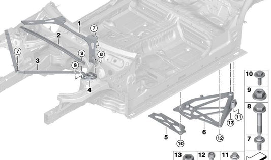 Tornillo combinado OEM 07147883031 para BMW Serie 2 G87, Serie 3 G80/G80N/G81/G81N, Serie 4 G82/G82N/G83N y Serie 5 G90. Original BMW.