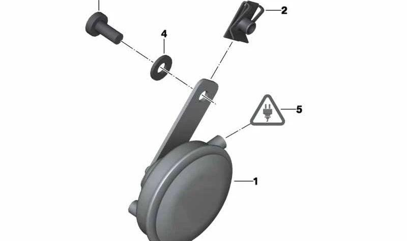 Claxon (bocina) OEM 61338414385 para BMW Motorrad K1, R2, 3/20, 2000. Compatible con varios modelos de moto BMW. Recambio original BMW Motorrad.