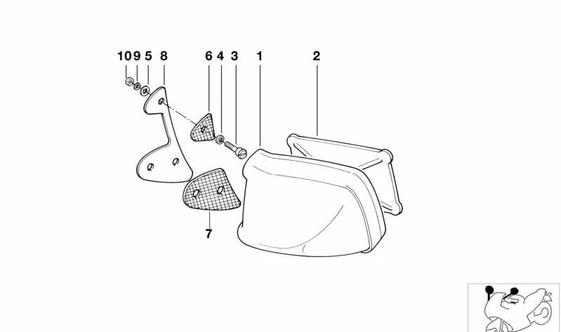M7 Gondella di plastica OEM 46638525338 per BMW R1200GS Adventure, K1100RS, K1100LT ... e altro. BMW MOTORAD originale.