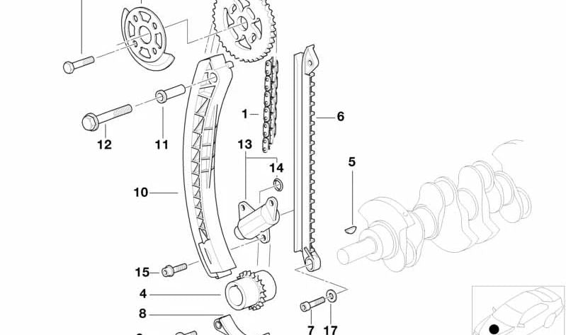 Piñón de distribución OEM 11311435992 para BMW E36, E46, Z3. Original BMW.