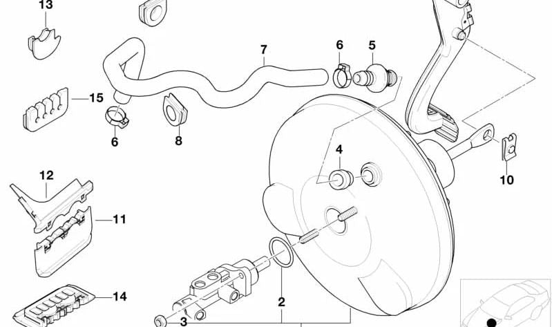 Pasacables de goma OEM 34331164514 para BMW E46, E83, E52. Compatible con modelos como 316i, 316Ci y otros. Pieza de protección para cables del sistema de frenos. Original BMW.