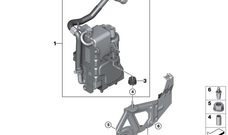 Soporte de condensador A/C OEM 64508053486 para BMW F97, F97N, F98, F98N. Original BMW.