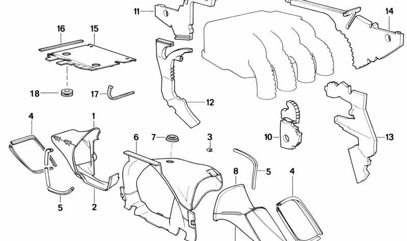 Guía de aire derecha OEM 46632309132 para motos BMW K1, K100RS (K589). Original BMW Motorrad.