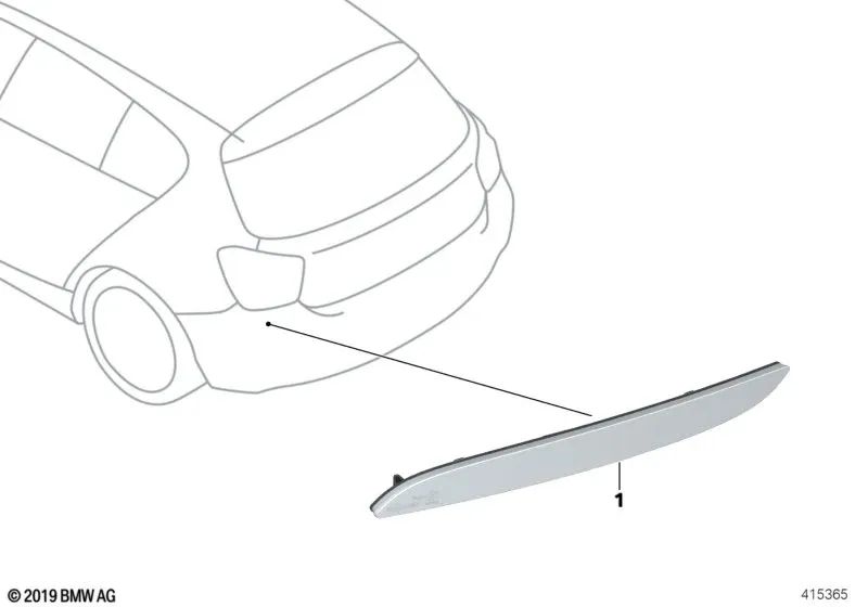 Rear Right Reflector OEM 63147458930 for BMW 1 Series F52 (118i, 120i, 125i) and more. Genuine BMW.