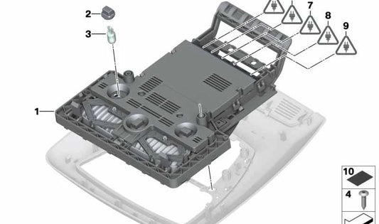 Kit de reparación unidad de mandos techo OEM 61319232055 para BMW F07, F10, F11, F06, F13, F01, F02, F04, F25, F26. Original BMW.